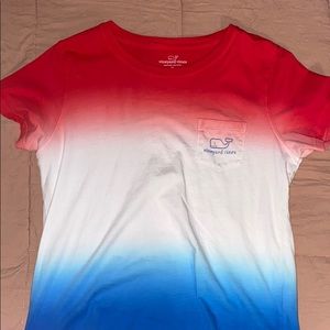 Patriot Red Vintage Whale Tie Dye Pocket Tee Shirt
